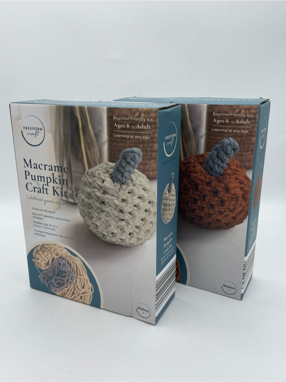 Freeform Craft Macrame Pumpkin Craft Kit - Cream & Rust